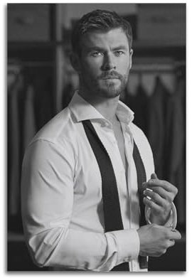 LOTHRIEN Chris Hemsworth-Figuren-Poster, Kunst, Wohnzimmer, Schlafzimmer, Poster, Gemälde, dekorativer Maldruck, Leinwand, Wandkunst, Bild, Wohnzimmer, Heimdekoration, 40 x 60 cm, ungerahmter Stil
