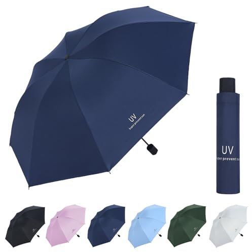 Mini Parapluie, Parapluie Pliant à 8 Os, Parapluie Coupe-Vent, Parapluie Pliant Protection Uv, Parapluie De Protection Solaire Parapluie Pliant De Protection Uv Extérieur, Coupe-Vent Et(bleu marine)
