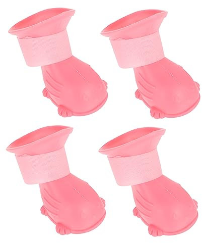 Milisten Collezione di Stivali da Pioggia per Animali Domestici 4 Paia di Calzature per Cani Non Facili da Pulire