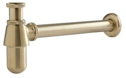 Milano Elizabeth Traditional Bottle Trap for Wall Hung Bathroom Basin Sink - Brushed Brass