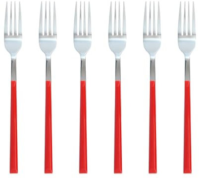 NOVASTYL - Lot 6 fourchettes table colorama 21cm en acier inoxydable magenta - 5014140