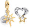 MSPOVOF Polarstern & Lucky Star Charm S925 Sterling Silber Charms Perle für Armbänder und Halsketten für Weihnachten Geburtstag Frauen Schmuck Geschenk
