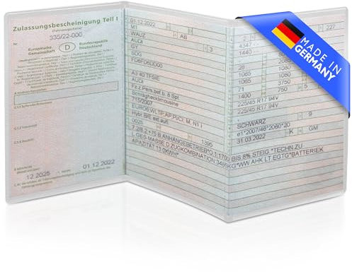 Creative Fox Fahrzeugschein Hülle für KFZ Schein | 3-teilige transparente und passgenaue Hülle für Fahrzeugschein | Fahrzeugschein Mappe | Führerschein Hülle | Hülle Fahrzeugschein | Made in Germany