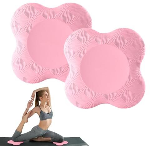 SGERUFZ 2 Pcs Almohadilla Rodillera Yoga Esterilla Yoga Antideslizante, Colchonetas Yoga para Pilates Protección para Rodillas Codos y Tobillos Rosa