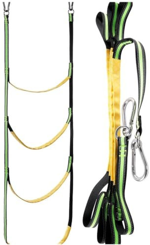 Kcvzitrds Marine-Strickleiter, für Schlauchboote, Fischerboote, Kajaks, Motorboote, Tragbare Marine-Einstiegs-Strickleiter mit 4 Aufzügen