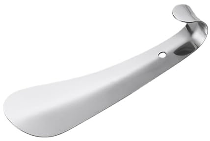 Chausse-pied en acier inoxydable – Chausse-pied à long manche pour un enfilage et un retrait faciles | Chausse-pied en métal de qualité supérieure avec finition inoxydable lisse, accessoire de