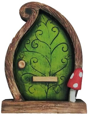 SETOFI Porte de Jardin Miniature, Portes de fées en Bois, Portes D'elfes en Miniature en Bois pour Les Ornement de Jardin, Cour, Arbres (F)