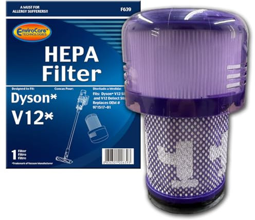 EnviroCare Filtro HEPA de repuesto diseñado para adaptarse a aspiradoras Dyson V12