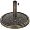 Outsunny 12kg Resin Garden Parasol Base, Round Umbrella Base, Heavy Duty Sun Umbrella Base for 32, 38, 48 mm Umbrella Poles for Deck Poolside, Bronze Tone