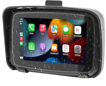 LMYSLCDW Carplay Sistema Navegación Moto para Moto Guzzi V7 Custom 2016-2023,Pantalla Táctil Portátil Navegación GPS Pantalla Mátic