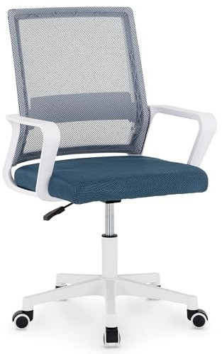 IDIMEX Bürodrehstuhl Perth höhenverstellbar, Grau – ergonomischer Schreibtischstuhl mit atmungsaktiver Netzlehne, gepolstertem Sitz aus Stoff, Stabiler Basis mit Rollen, ideal für Homeoffice