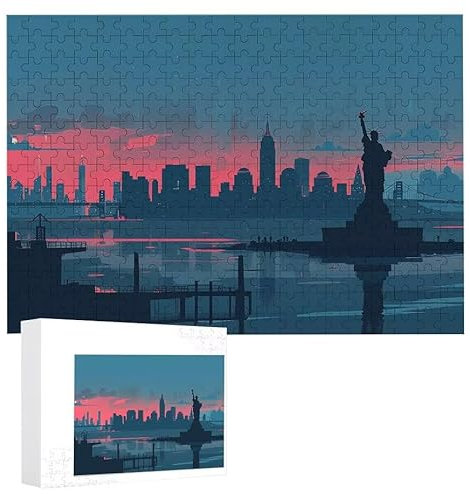 Puzzle 1200 Teile Erwachsene Freiheitsstatue 75 x 50 cm, 3D Visuelle Wooden Puzzle, DIY Craft Bastelpuzzles für Heimdekoration, Geschenkbox, Familie herausforderndes Puzzles F-800