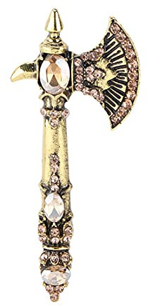 RespireFinem Broschen Axt Axt Vintage Tomahawk Pin Weihnachtsbroschen Für Frauen Mädchen Schwarz Legierung Schönes Design Für Jeden Anlass Ideal Für Cocktailpartys Party (Altes Gol