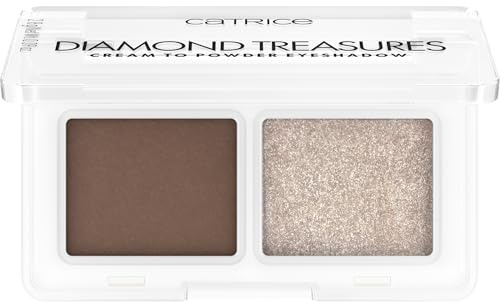 Catrice Diamond Treasures Cream to Powder Eyeshadow, Lidschatten, Nr. 010, Nude, 2 Nude-Töne, langanhaltend, vegan, ohne Mikroplastikpartikel, Nanopartikel frei, ohne Parfüm, 3er Pack (3x2.8g)