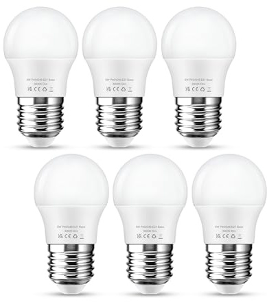 Flaspar Dimmerabile Lampadine LED E27, Golf P45/G45, 5W(Equivalenti a 40W), Luce Bianca Calda 3000K, 430 Lumen, Attacco Edison E27, confezione da 6