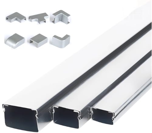 Yiustldd Kabelkanal, Edelstahl-Kabelkanal für Boden und Wand, Robustes Kabelmanagement-Set,60x30mm