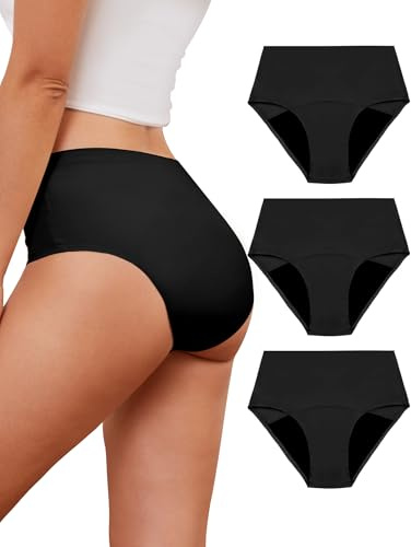 PoseFree Periodenslips für Starke Blutung 40 ML Saugvolumen (~4 Tampons) | Nahtlose & Atmungsaktive Periodenunterwäsche | Hochsaugend & Bequem für Damen - 3er Pack - Größe XL