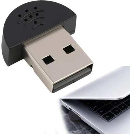 CeoxThao Mini USB 2.0/USB Mini Recording Microphone - Portable Plug-and-Play Studio Microphone for PC and Mac, High-Sensitivity Omnidirectional Recording Mic with Noise Reduction (Black)