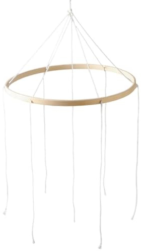 perfeclan Baby-Mobile, Mobile-Rahmen aus Holz, Windspiel, DIY-Kinderzimmerzubehör für Jungen & Mädchen, dekorativer Bambusreifen, Hängespielzeug-Dekoration für Kinderzimmer, Kinderbett, 23Cm, 6 Löch