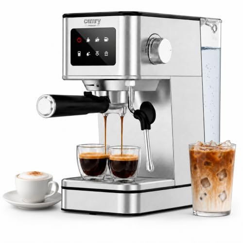 CAMRY Espressomaschine 7-in-1, 20 Bar – Milchaufschäumer, 1.7-l-Wassertank