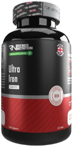 Refined Nutrition Iron Tablets 14mg, 365 Vegan Tablets | 1 Year Supply, Ferrous Fumarate Supplement, Reduce Tiredness and Fatigue, Halal Certified, UK Made