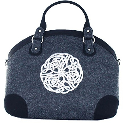 Mucros Weavers Celtic Weave Handtasche aus Wolle und PU-Leder