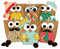 Papierdrachen DIY Adventskalender zum Befüllen - Weihnachtseulen - Eulen Weihnachten - Set Gelb Bunt mit zusätzlichen Aufklebern - zum selbst basteln - für Kinder