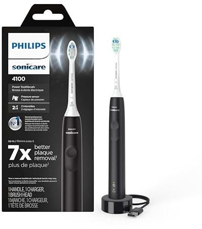 Philips HX6810/50 Brosse À Dents Électrique Adulte Brosse À Dents Sonique Noir, Batterie Intégrée, Li-Ion, 110-220V, 1 Unité