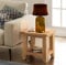 Hallowood Furniture Kleiner Couchtisch mit Ablage aus Cotswold-Eiche, Beistelltisch aus massivem Holz, Nachttisch, Lampentisch für kleine Räume, Pflanzenständer, Telefontisch, Kleiner Tisch