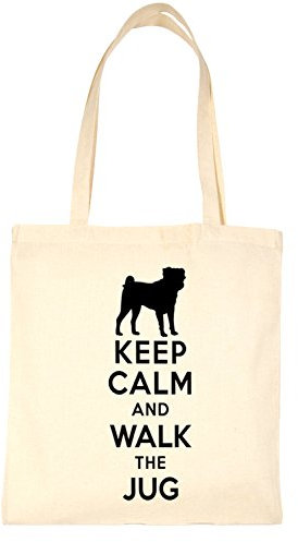 Print4U Keep Calm and Walk The Jug Dog Lover Shopping Tote Bag Natural