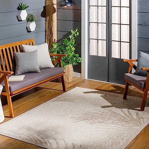 Surya Outdoor Teppich wetterfest, Morenos - In und Outdoor Teppich für Balkon 200x275 cm, Terrasse, Garten, Küche - Outdoor Teppich Boho Style, Teppich für draußen - Teppich Beige und Elfenbein