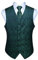Enlision Herren Paisley Blumenhochzeit Jacquard Weste & Krawatte und Pocket Square Weste Anzug Set Grun