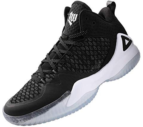 PEAK Lou Williams Streetball Master Herren-Basketballschuhe, atmungsaktiv, rutschfest, Outdoor-Sneaker, dämpfende Workout-Schuhe für Fitness, Klassisches Schwarzgrau, 42.5 EU