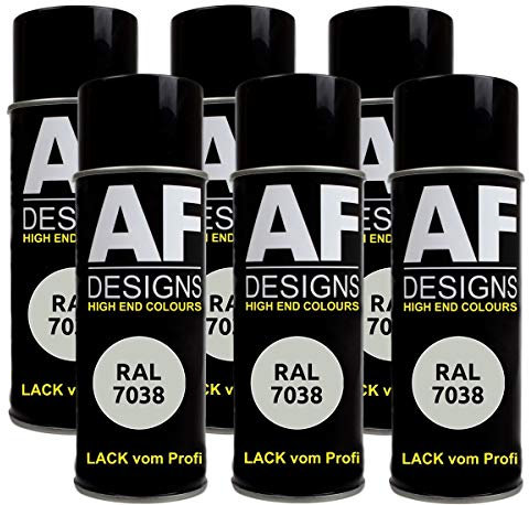 Alex Flittner Designs 6x RAL Lackspray Autolack Buntlack Spraydose RAL7038 ACHATGRAU glänzend