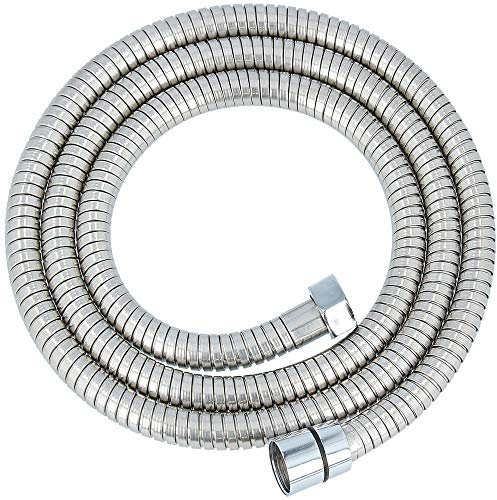 Duschschlauch 1/2 Chrom 150 cm - 200 cm | Brauseschlauch Schlauch mit Dichtungen Duschsysteme Edelstahl Chrom Wasserschlauch Dusche Verdrehsicher Flex