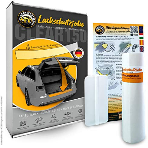 Lackschutzshop - Lackschutzfolie passend für Mercedes Benz GLC (Typ X253 ab BJ 2015) Ladekantenschutz Stoßstangenschutz, selbstklebend transparent