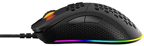 DELTACO GAMING-Maus, Ultraleicht, RGB, anpassbar, 7 programmierbare Tasten mit Software, Gaming-Maus, 70 g, DPI/PPP 400/800/1200/1600/3200/6400, Windows 7/8/10, Polling Rate 1000 Hz, Schwarz
