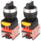 GUUZI 22mm Mantenido Impermeable Autobloqueo Interruptor Selector Giratorio, Voltaje 660VAC y 10A Corriente de Contacto Función de Control NO/NC