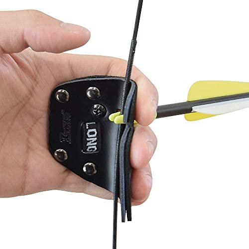ELONG OUTDOOR 1 STÜCK Leder Bogenschießen Fingerschutz Schutzpolster Handschuh Tab Bogen Schießen Protector