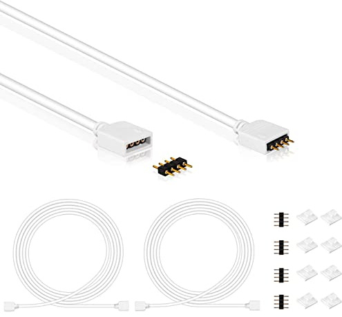 2er-Pack 5M Verlängerung Anschluss Kabel für RGB LED Strip Led Streifen 4 pin, geeignet für LED RGB Leiste Streifen