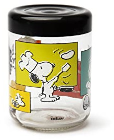 Excelsa Peanuts Be Vorratsglas mit Deckel, 800 ml, Glas