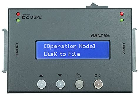 EZ DUPE 1 to 1 HDD SSD Duplicator – Image File Backup Cloner – Standalone Hard Disk Drive 2.5 & 3.5 SATA IDE Copier & DoD Eraser (HD Pal Jr.)