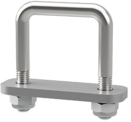 U-Bügelschraube M10 mit Klemmplatte und Stopmuttern Sliphilfe Trailer verzinkt M10, LW=51, LH=70 mm