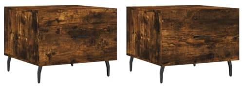 vidaXL Couchtische 2 STK. Räuchereiche 50x50x40 cm Holzwerkstoff