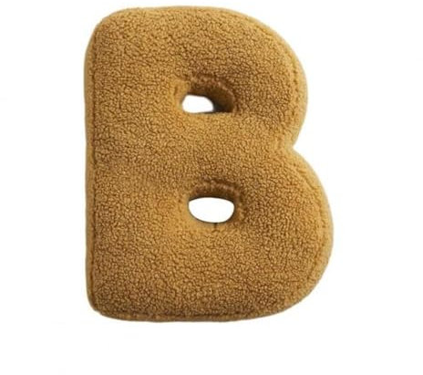 Fouriding Plüsch-Buchstaben-Wurfkissen, 26 englische Alphabet-Überwurfkissen für Kinderzimmer, Wohnzimmer, Sofa, Couch, dekorative Kissen, Auto-Dekorationskissen (B)
