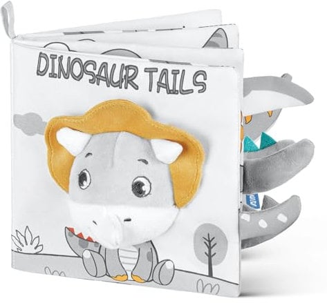 HOTUT Babybuch Baby Stoffbuch, Stoffbücher für Babys mit Tier Motiven,Fühlbuch Knisterbuch Black & White,Buch Spielzeug 0 Monate -Dinosaurier