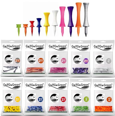 GolfGoGreen Plastic Castle Graduated Golf Tees - BUY 2 OR MORE AND SAVE 10% (White 51mm (2))