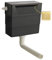 Balterley Universal Water Saving Dual Flush Side Inlet & Square Flush Plate - Brushed Brass/Black