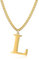 Symretie Goldkette mit Buchstaben L,14K Gold Vergoldet Initial Halskette,Edelstahl Kette mit L,Gold kettenanhänger kette für Damen Mädchen