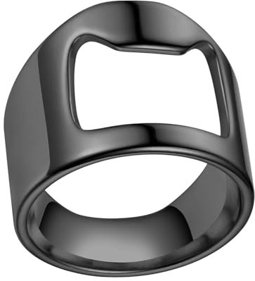 Tioheam Bartender Bottle Opener Ring, Beer Bar Tool, Stylish Titanium Steel Bartender Ring, Portable Beer Bottle Opener for Bartenders